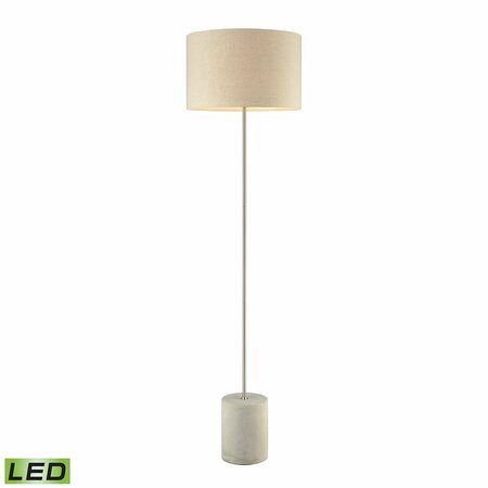 ELK STUDIO Katwijk 64'' High 1-Light Floor Lamp - Nickel - Includes LED Bulb D3452-LED